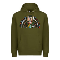 Army Green easter rainbow Premium Hoodie - CowhideDigitalArt