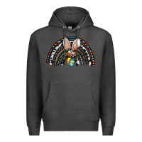 Charcoal Heather easter rainbow Premium Hoodie - CowhideDigitalArt