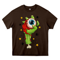 Chocolate Brown Zombie Hand with Eyeball Heavy Core Tee - texasbilliewilder
