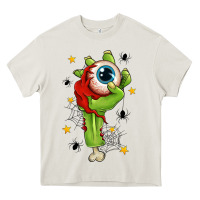 Cream Zombie Hand with Eyeball Heavy Core Tee - texasbilliewilder
