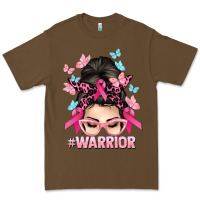 Cacao Warrior Cancer messy bun Cancer Awareness Premium Tee - HowdyJamesFarm