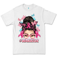 Warrior Cancer Messy Bun Cancer Awareness Premium Tee | Teevron