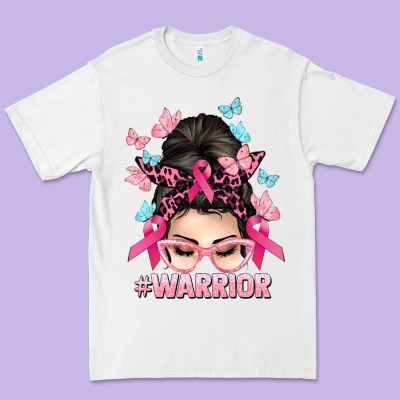 Warrior Cancer Messy Bun Cancer Awareness Premium Tee Designed By Howdyjamesfarm