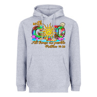Heather Grey with god all things are possible summer Heavyweight Hoodie - AdoDesignShop