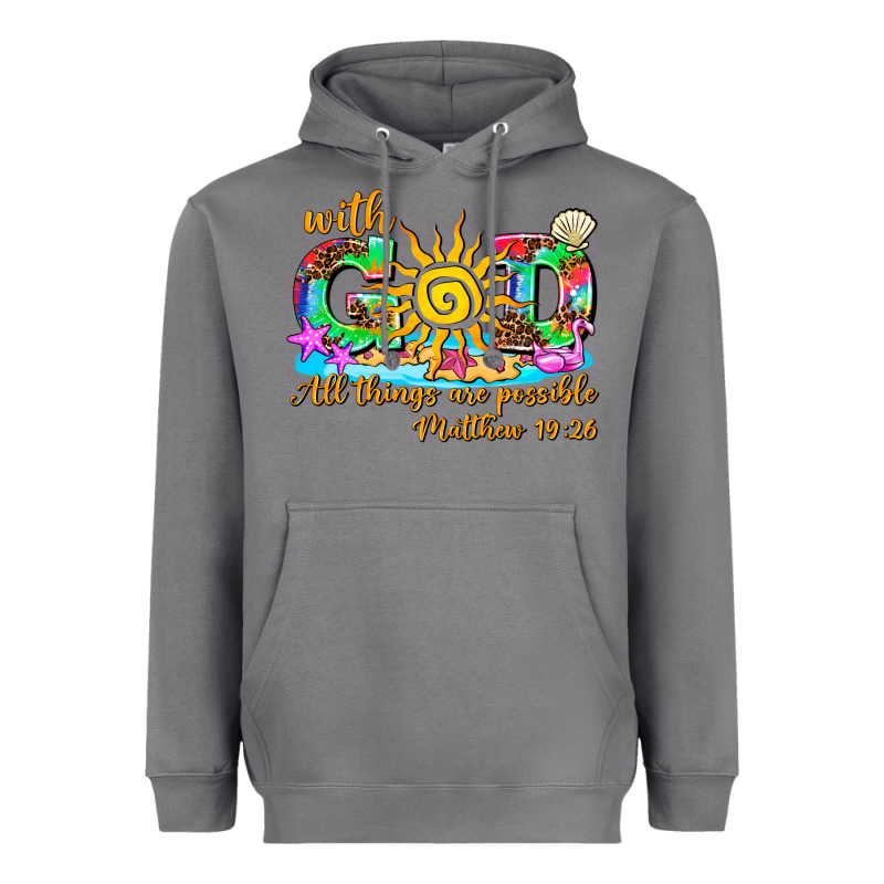 With God All Things Are Possible Summer Heavyweight Hoodie by AdoDesignShop | Teevron