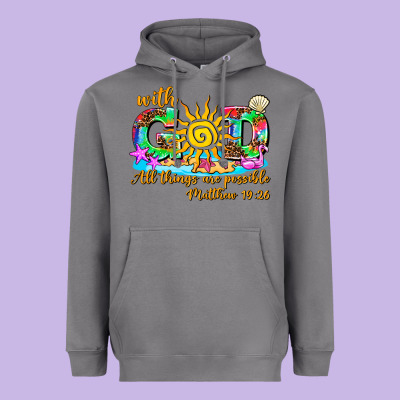 With God All Things Are Possible Summer Heavyweight Hoodie Designed By Adodesignshop