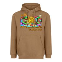 Toasted Coconut with god all things are possible summer Heavyweight Hoodie - AdoDesignShop