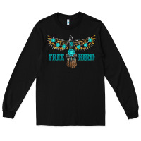 Black turquoise freebird Long Sleeve Tee - RanaPortraitStore