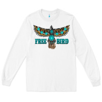 White turquoise freebird Long Sleeve Tee - RanaPortraitStore
