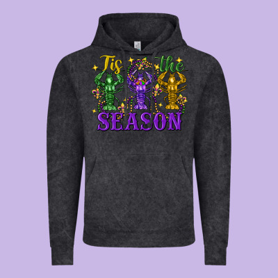 Tis The Season Crawfish Mardi Gras Vintage Hoodie Designed By Fadigitalartstudio