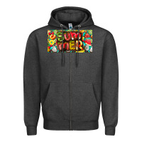Charcoal Heather summer with fruits license plate Zipper Hoodie - BarkalooDesign