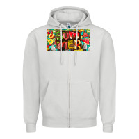 Dove Grey summer with fruits license plate Zipper Hoodie - BarkalooDesign