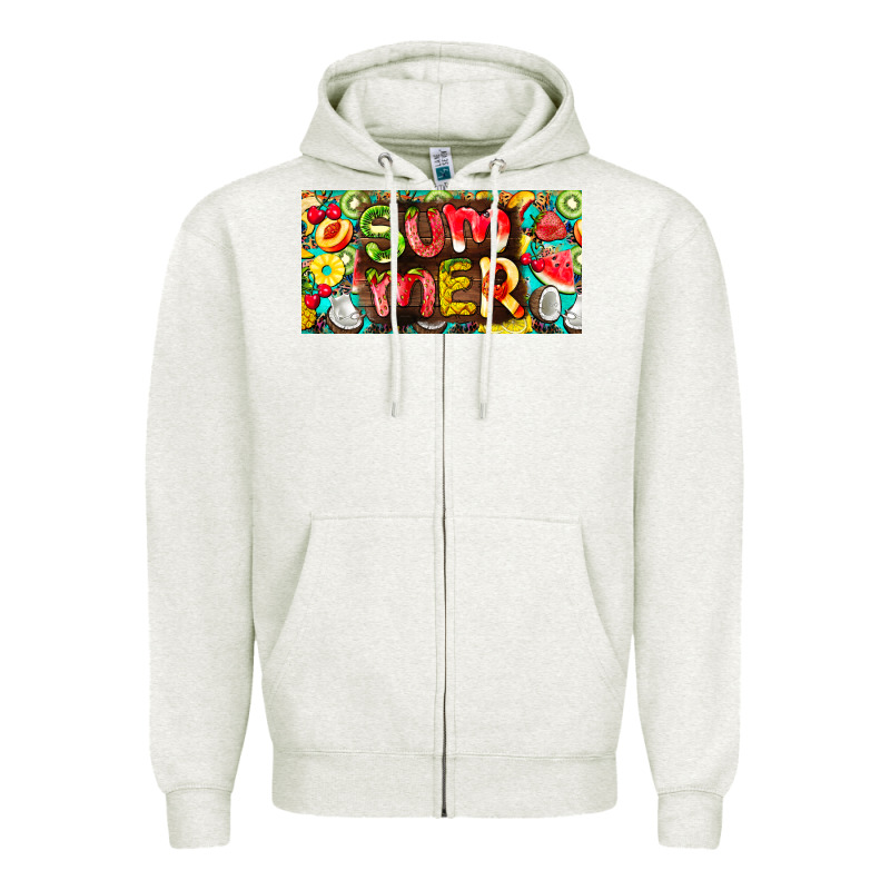 Summer With Fruits License Plate Zipper Hoodie by BarkalooDesign | Teevron