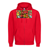 Red summer with fruits license plate Zipper Hoodie - BarkalooDesign