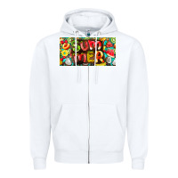 White summer with fruits license plate Zipper Hoodie - BarkalooDesign