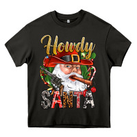 Asphalt Howdy Santa Heavy Core Tee - NancyCooperArtShop