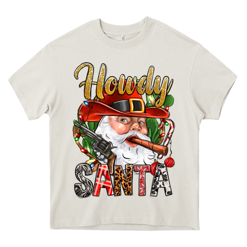 Howdy Santa Heavy Core Tee by NancyCooperArtShop | Teevron