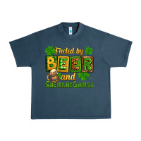 Midnight Navy St. Patrick's Fueled by beer and shenanigangs Urban Heavy Tee - OliviaCreatesArt