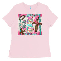Bubblegum Pink he is risen Ladies Tee - TumblerDesignByShophia