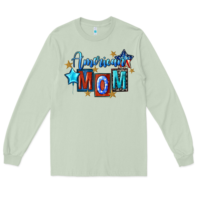 American Mom 4th Of July Long Sleeve Tee by FaDigitalArtStudio | Teevron