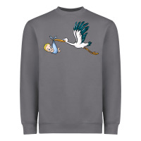 Storm stork with baby boy Heavyweight Sweatshirt - BarkalooDesign