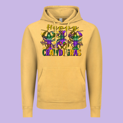 Happy Crawdi Gras Mardi Gras Crawfish Vintage Hoodie Designed By Fadigitalartstudio