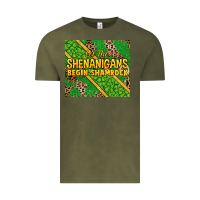 Vintage Olive Let the shenanigans begin shamrock tumbler Vintage Tee - HowdyJamesFarm