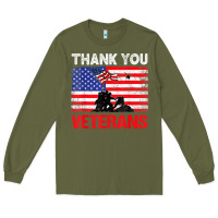 Army Green thank you veterans service patriot veteran day american flag t shirt Long Sleeve Tee - maiPhamDesign