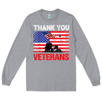 Heather Grey thank you veterans service patriot veteran day american flag t shirt Long Sleeve Tee - maiPhamDesign