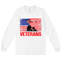 White thank you veterans service patriot veteran day american flag t shirt Long Sleeve Tee - maiPhamDesign