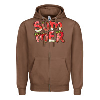 Chestnut summer watermelon and strawberry Zipper Hoodie - BarkalooDesign