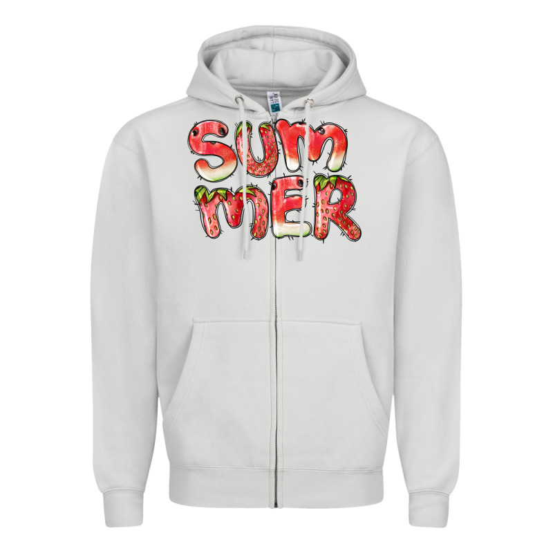 Summer Watermelon And Strawberry Zipper Hoodie by BarkalooDesign | Teevron