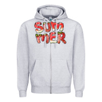 Heather Grey summer watermelon and strawberry Zipper Hoodie - BarkalooDesign