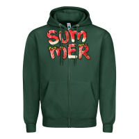 Sports Green summer watermelon and strawberry Zipper Hoodie - BarkalooDesign