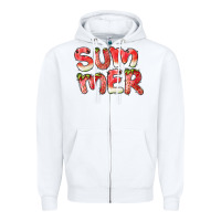 White summer watermelon and strawberry Zipper Hoodie - BarkalooDesign