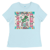 Baby Blue dino mite egg hunter Ladies Tee - TumblerDesignByShophia
