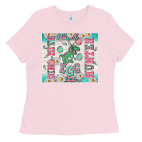 Bubblegum Pink dino mite egg hunter Ladies Tee - TumblerDesignByShophia