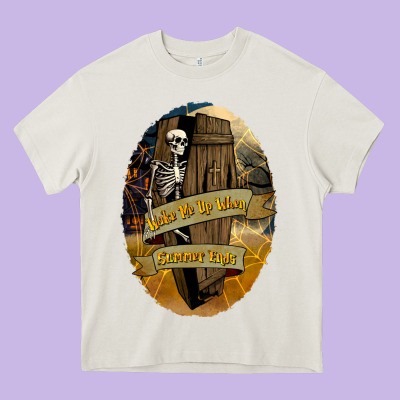 Wake Me Up When Summer Ends Heavy Core Tee Designed By Texasbilliewilder