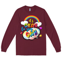 Burgundy its okay to say gay pride Long Sleeve Tee - FaDigitalArtStudio