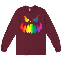Burgundy halloween gay lesbians pride pumpkin lgbt pride Long Sleeve Tee - maiPhamDesign