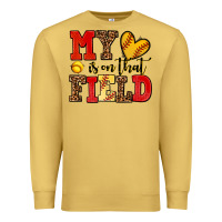 Antique Gold my heart is on that field softball Premium Sweatshirt - AdoDesignShop