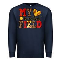 Navy my heart is on that field softball Premium Sweatshirt - AdoDesignShop