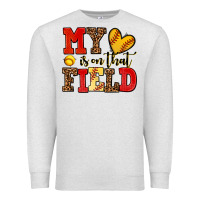 Oatmeal Heather my heart is on that field softball Premium Sweatshirt - AdoDesignShop
