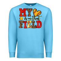 Ocean Blue my heart is on that field softball Premium Sweatshirt - AdoDesignShop