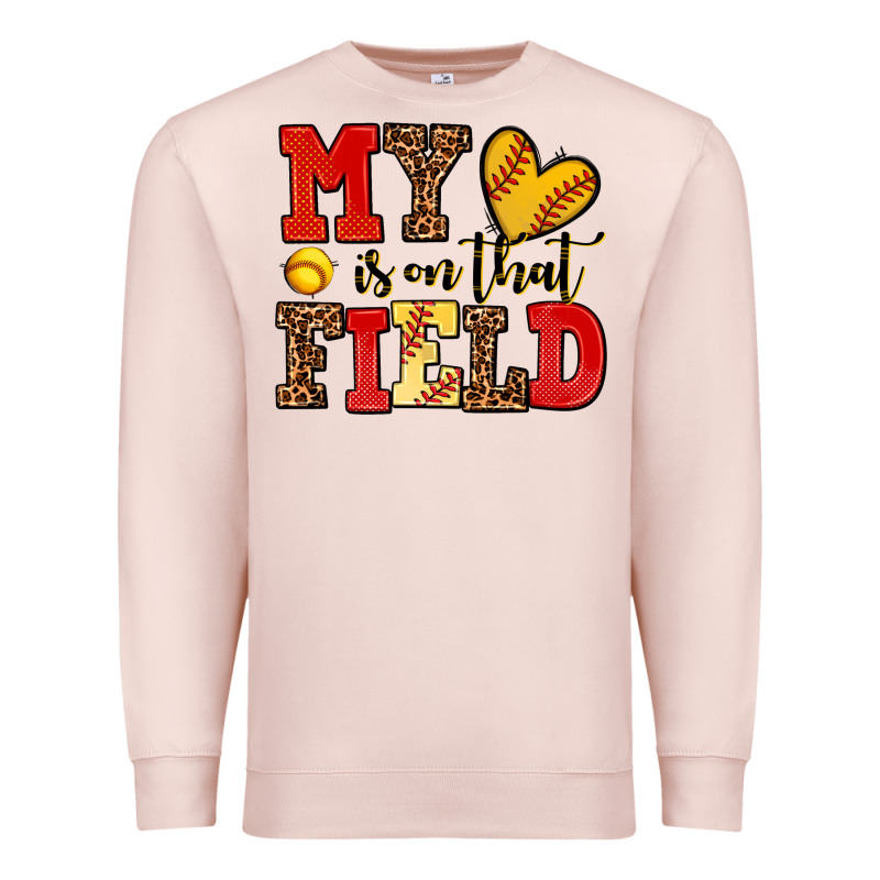 My Heart Is On That Field Softball Premium Sweatshirt by AdoDesignShop | Teevron