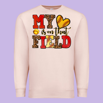 My Heart Is On That Field Softball Premium Sweatshirt Designed By Adodesignshop