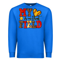 True Royal my heart is on that field softball Premium Sweatshirt - AdoDesignShop
