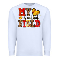White my heart is on that field softball Premium Sweatshirt - AdoDesignShop
