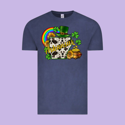 Arkansas Map St. Patrick's Vintage Tee Designed By Cowgirlartshop