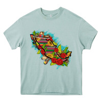 Arona Mexico Map with Leopard and Sunflowers Heavy Core Tee - texasbilliewilder